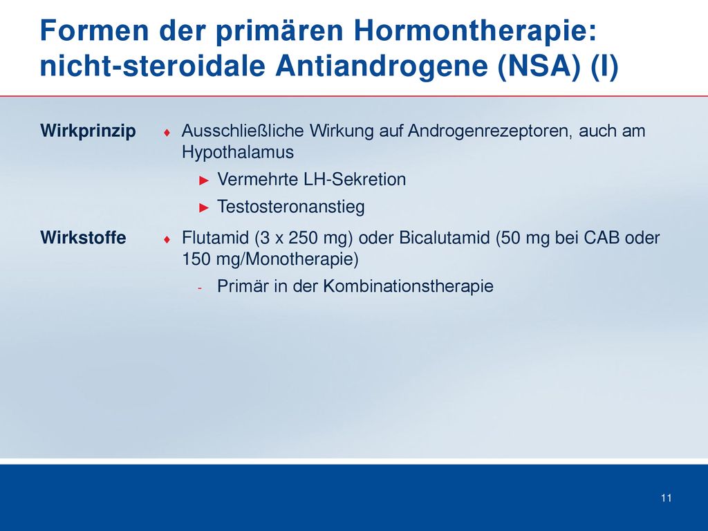 Formen der primären Hormontherapie: nicht-steroidale Antiandrogene (NSA) (I)