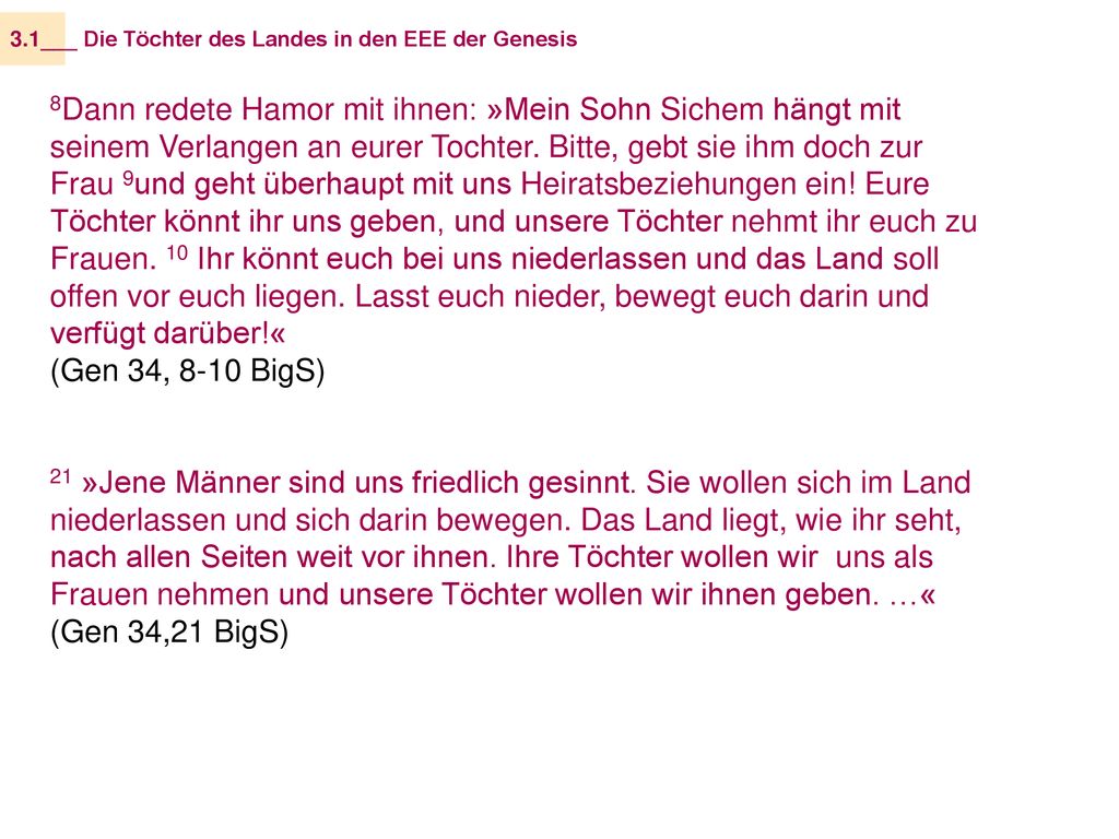 3.1__ _ Die Töchter des Landes in den EEE der Genesis.
