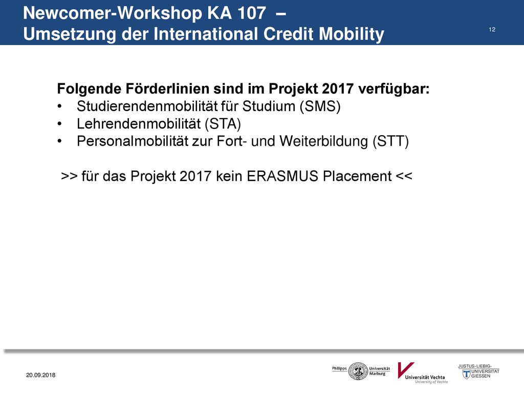 Newcomer-Workshop KA 107 – Umsetzung der International Credit Mobility