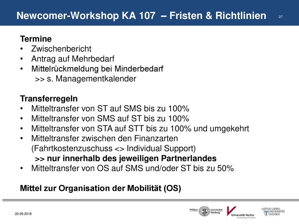 Newcomer-Workshop KA 107 – Fristen & Richtlinien