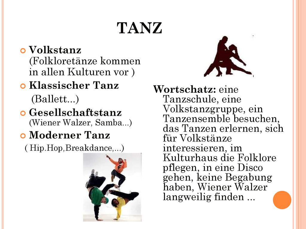 TANZ Volkstanz (Folkloretänze kommen in allen Kulturen vor )