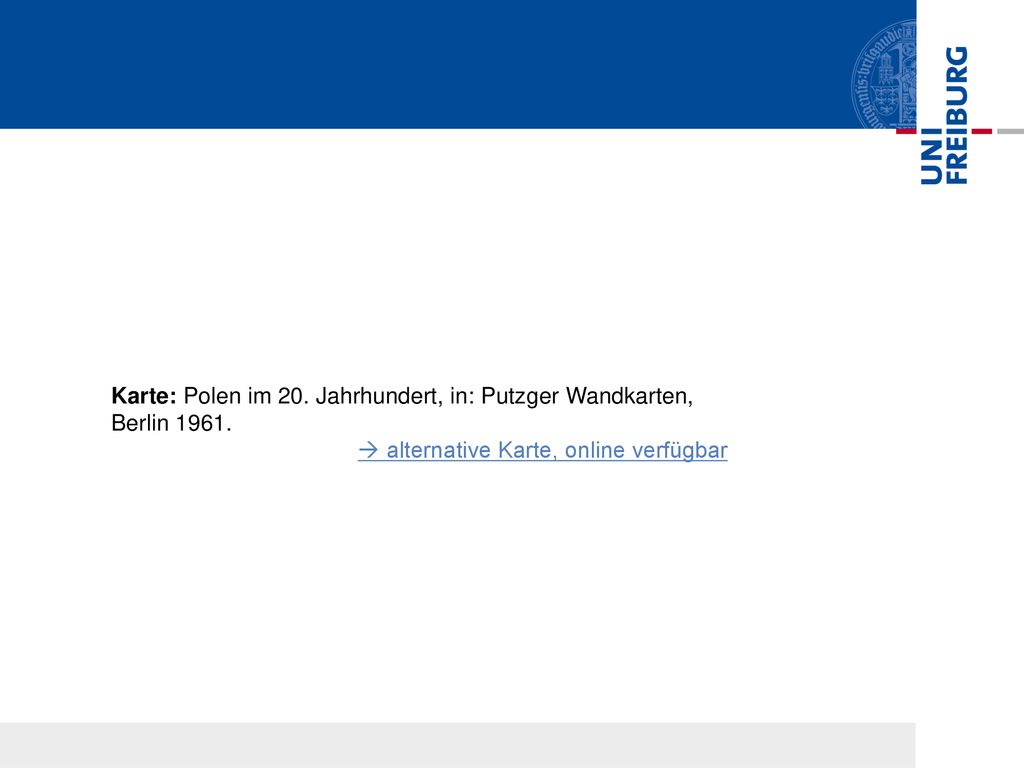 Karte: Polen im 20. Jahrhundert, in: Putzger Wandkarten, Berlin 1961.