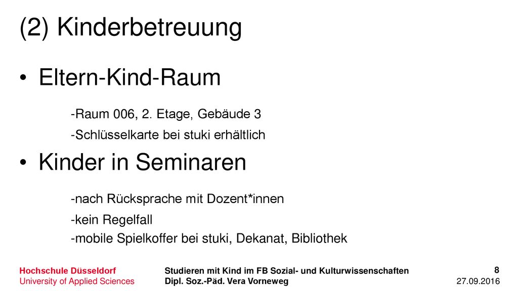 (2) Kinderbetreuung Eltern-Kind-Raum -Raum 006, 2. Etage, Gebäude 3