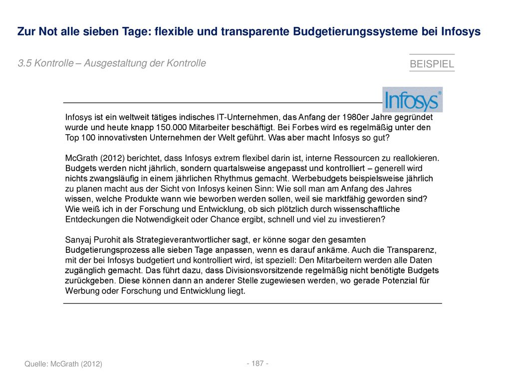 Zur Not alle sieben Tage: flexible und transparente Budgetierungssysteme bei Infosys