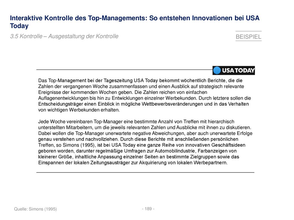 Interaktive Kontrolle des Top-Managements: So entstehen Innovationen bei USA Today