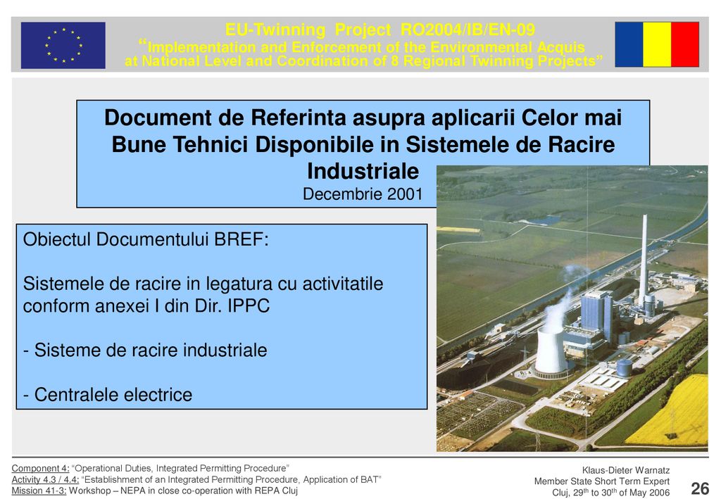 Document de Referinta asupra aplicarii Celor mai Bune Tehnici Disponibile in Sistemele de Racire Industriale