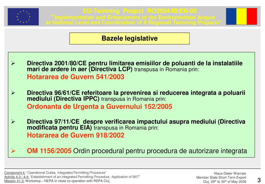 OM 1156/2005 Ordin procedural pentru procedura de autorizare integrata