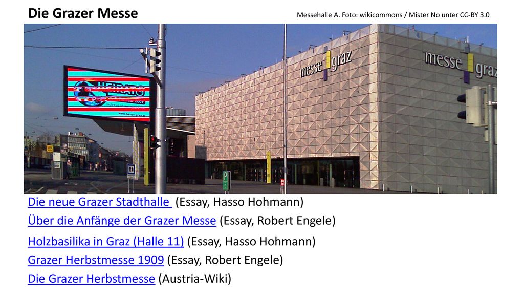 Die Grazer Messe Die neue Grazer Stadthalle (Essay, Hasso Hohmann)