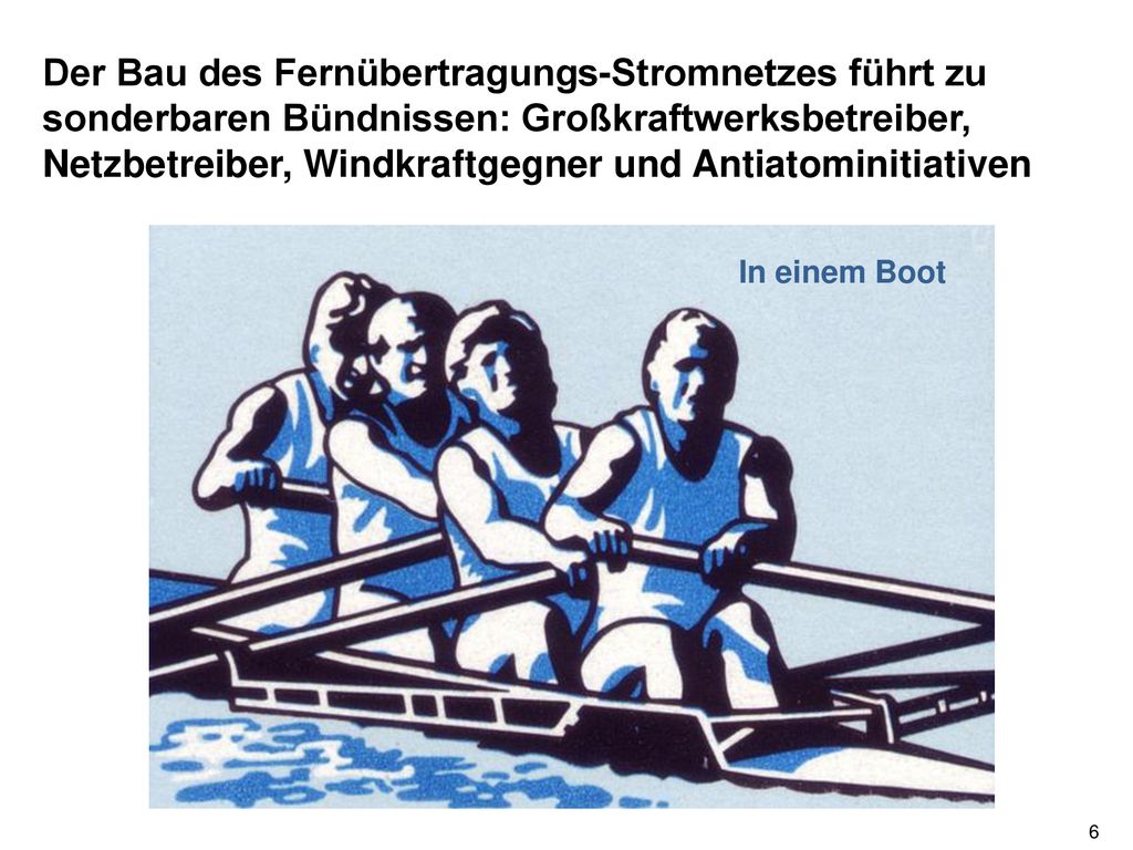 Der Bau des Fernübertragungs-Stromnetzes führt zu sonderbaren Bündnissen: Großkraftwerksbetreiber, Netzbetreiber, Windkraftgegner und Antiatominitiativen