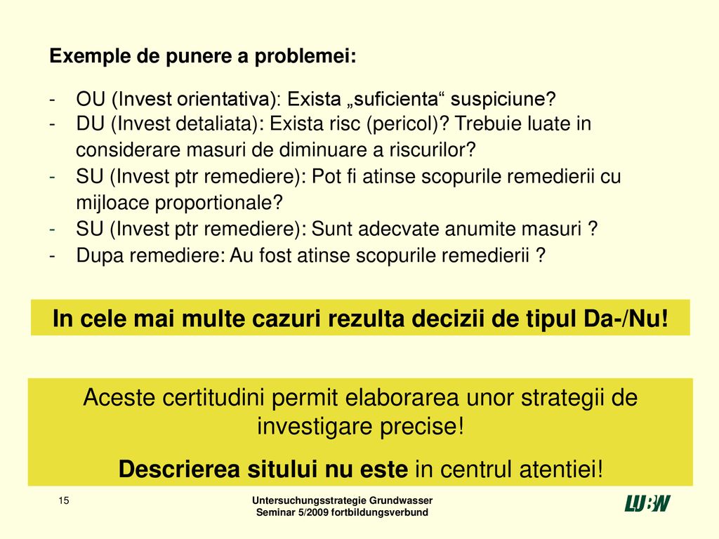 In cele mai multe cazuri rezulta decizii de tipul Da-/Nu!