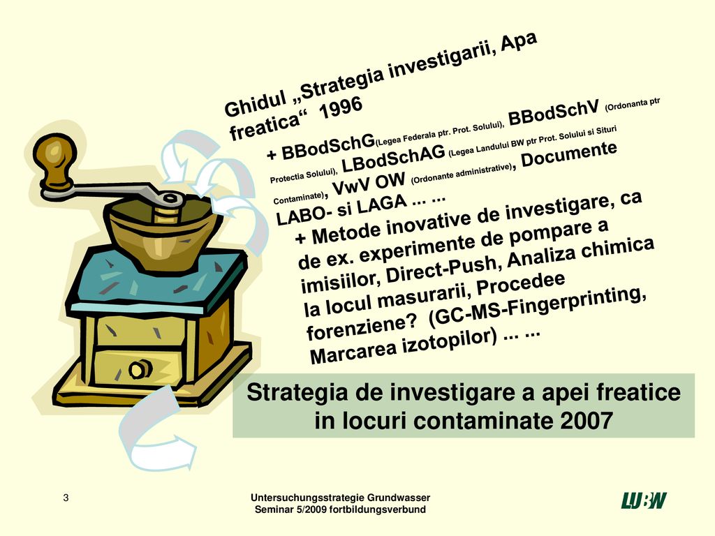 Strategia de investigare a apei freatice in locuri contaminate 2007