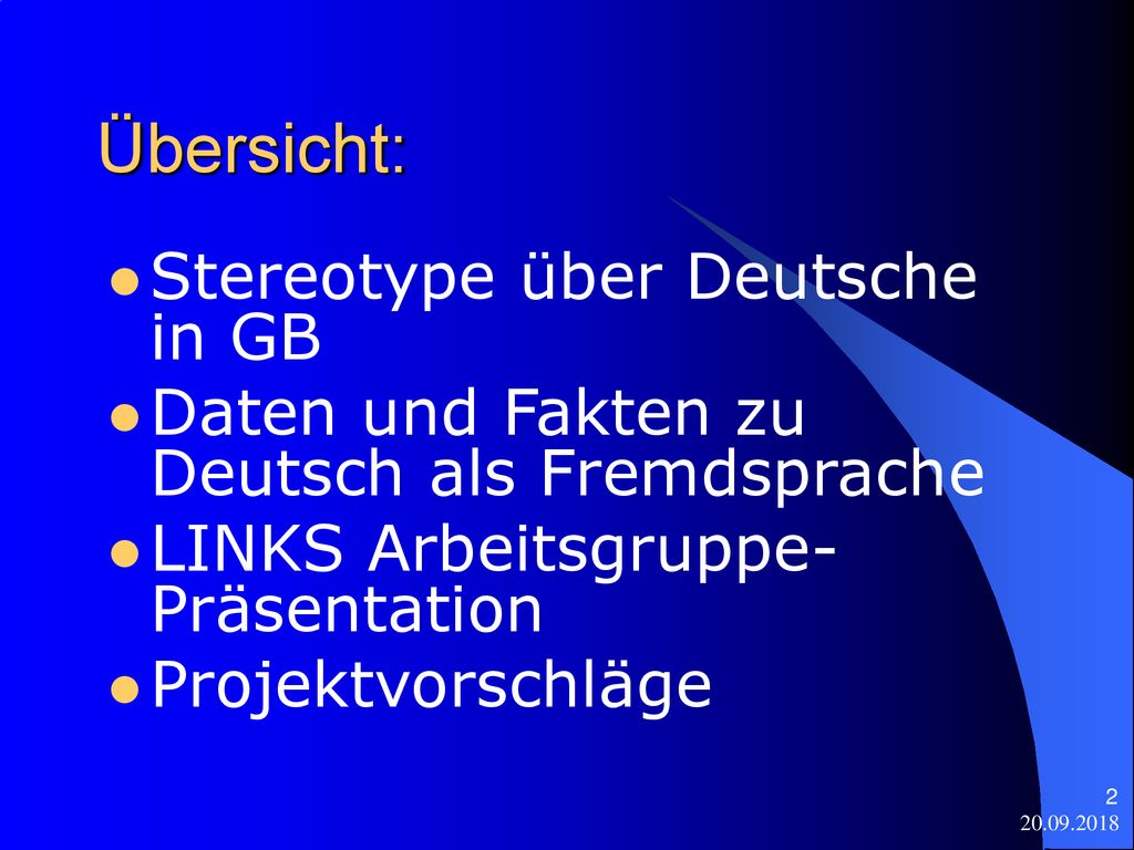 Übersicht: Stereotype über Deutsche in GB