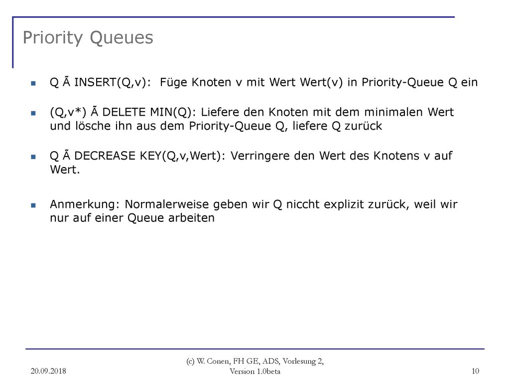 (c) W. Conen, FH GE, ADS, Vorlesung 2, Version 1.0beta
