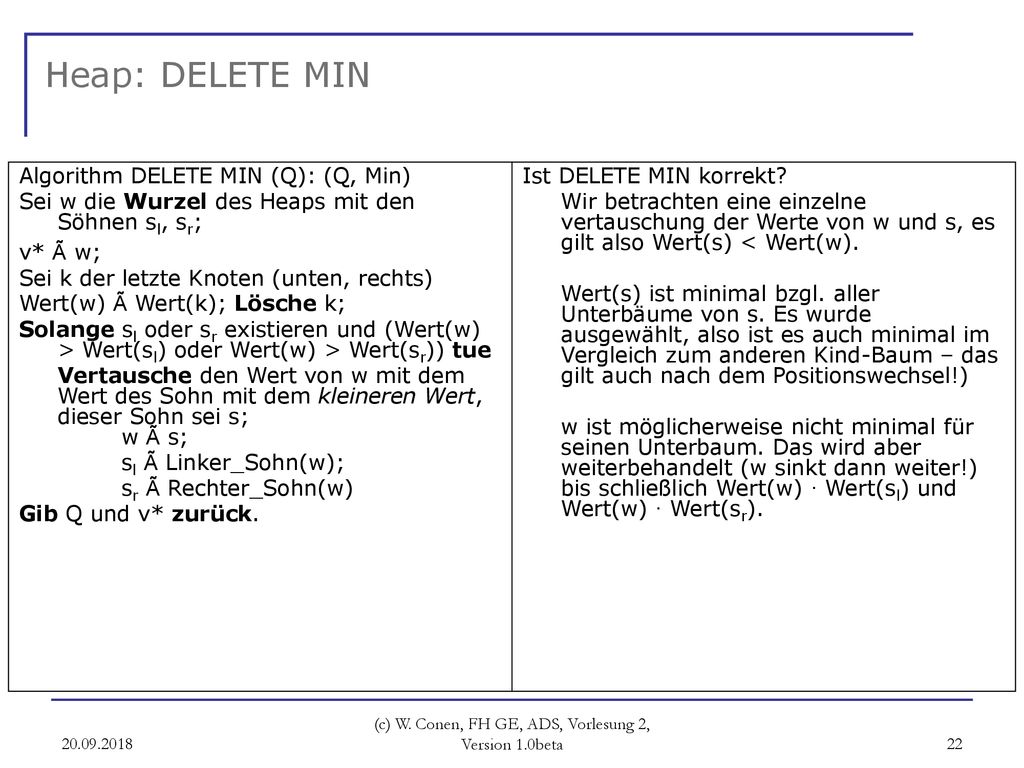 (c) W. Conen, FH GE, ADS, Vorlesung 2, Version 1.0beta