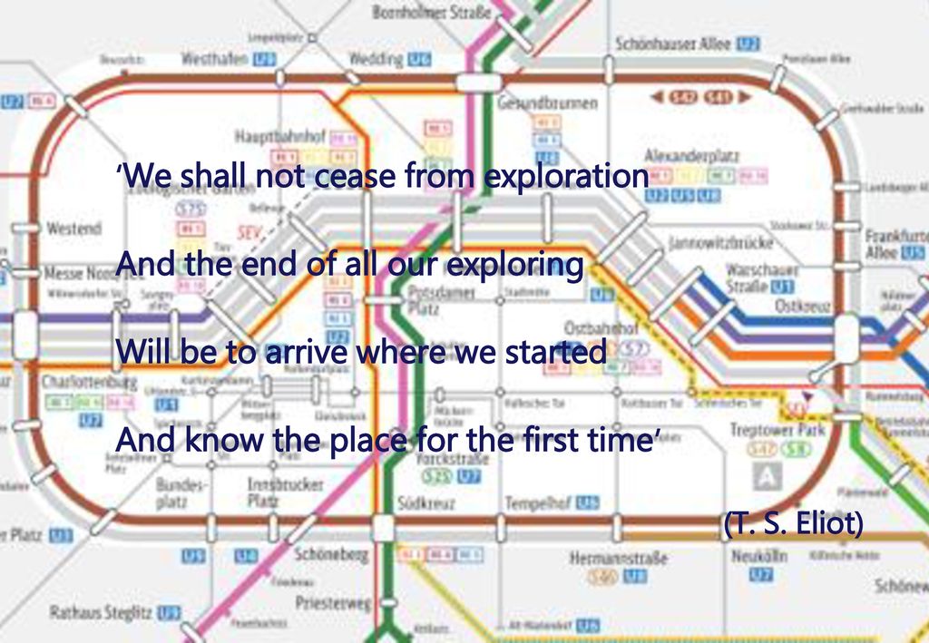 And the end of all our exploring Will be to arrive where we started