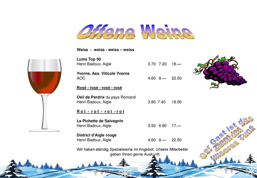 Offene Weine Weiss - weiss - weiss – weiss Luins Top 50