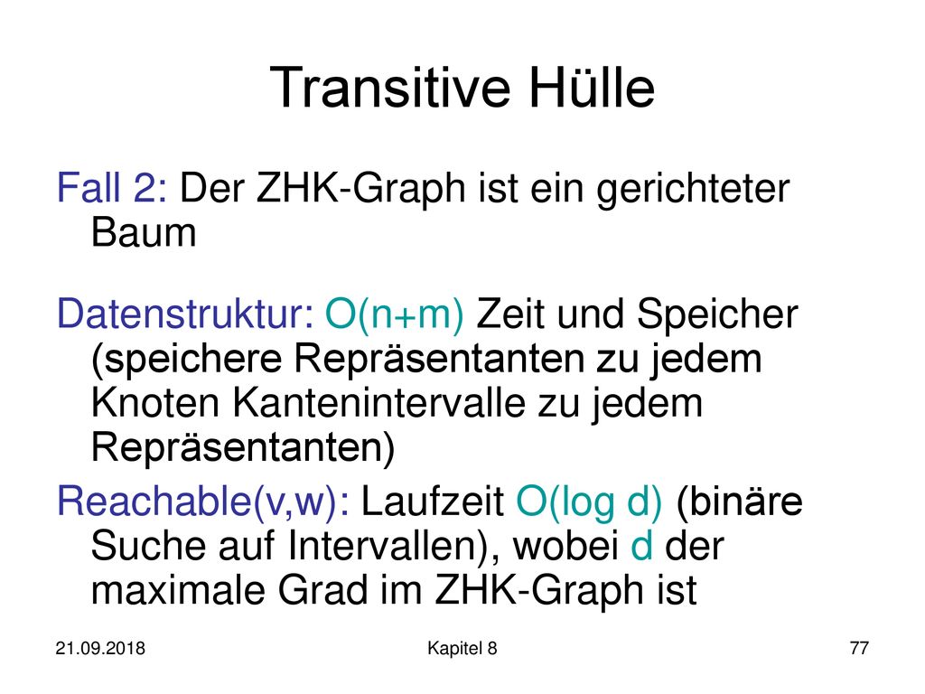 Transitive Hülle Fall 2: Der ZHK-Graph ist ein gerichteter Baum