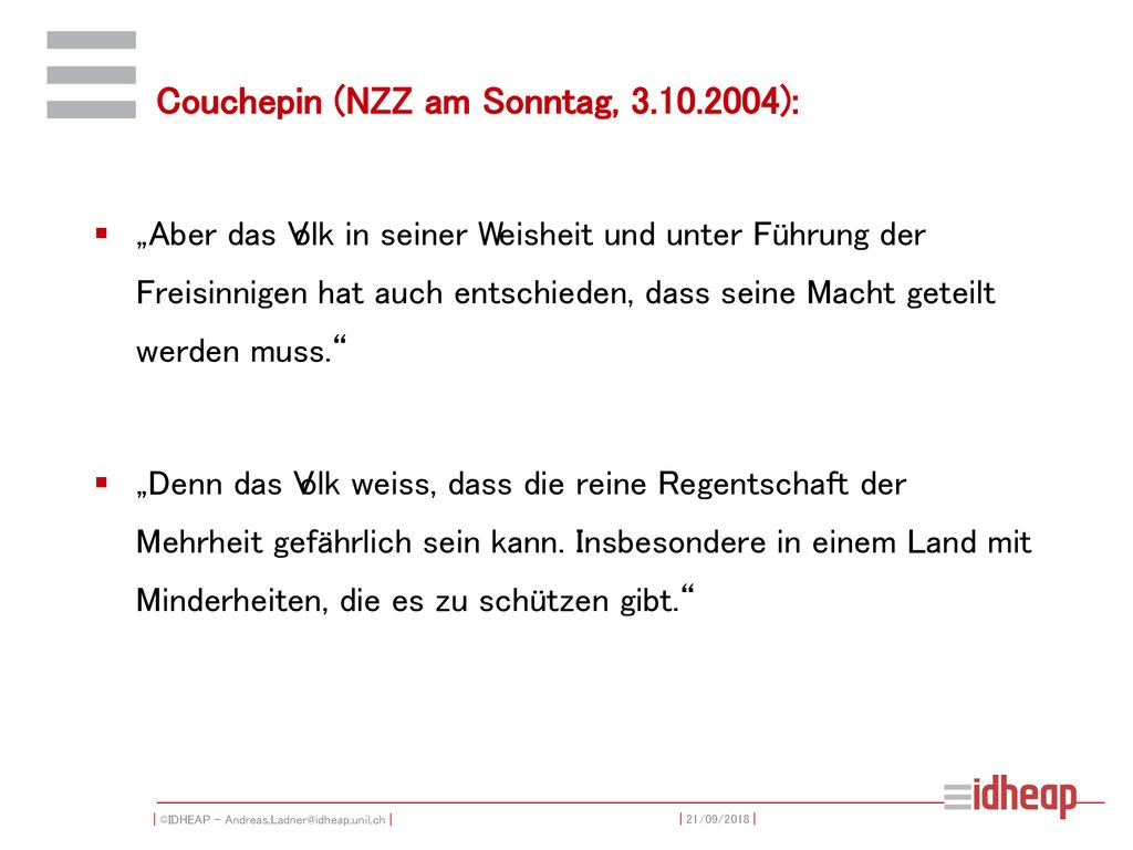 Couchepin (NZZ am Sonntag, ):
