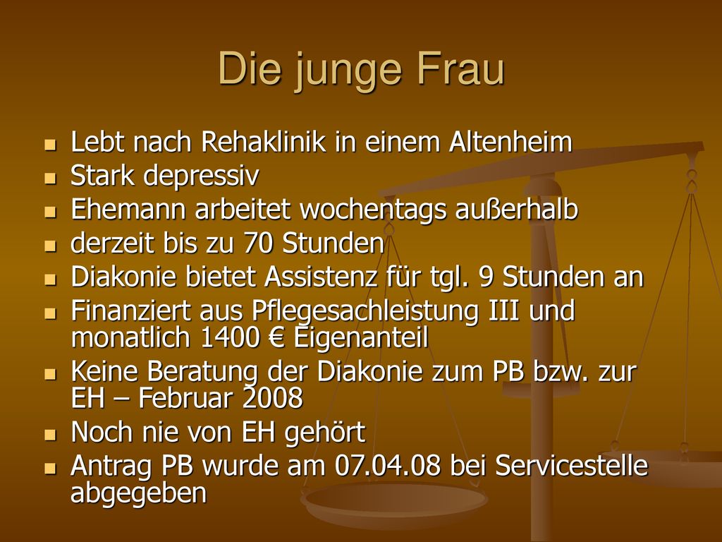 Die junge Frau Lebt nach Rehaklinik in einem Altenheim Stark depressiv