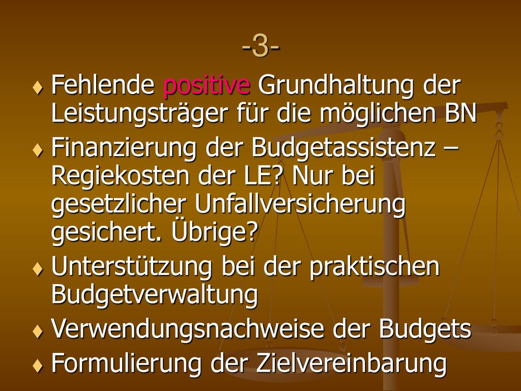 -3- Fehlende positive Grundhaltung der Leistungsträger für die möglichen BN.