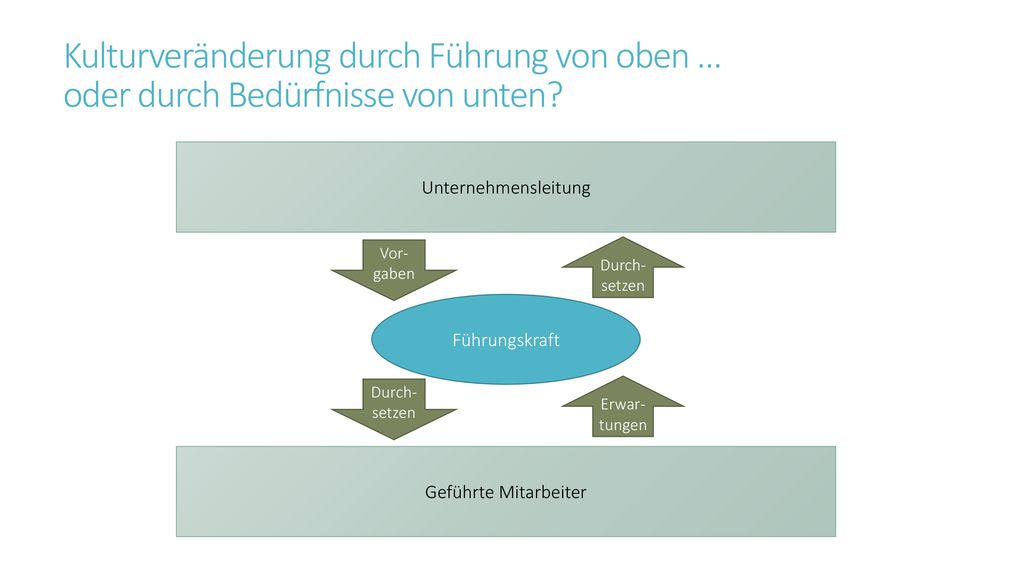 Kulturveränderung durch Führung von oben … oder durch Bedürfnisse von unten