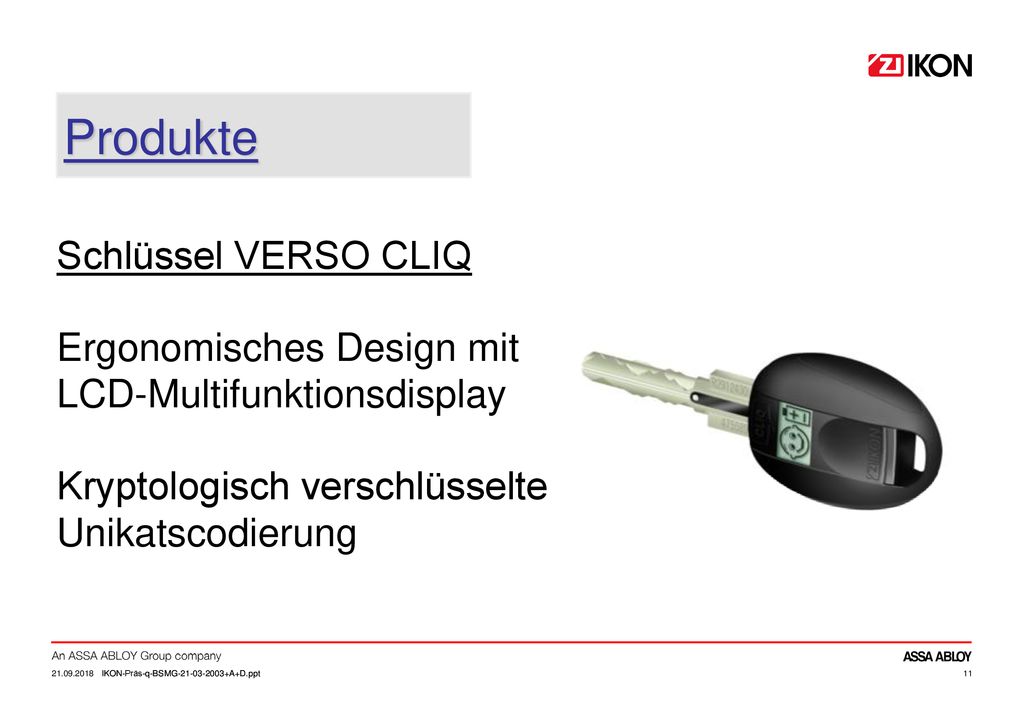 Produkte Schlüssel VERSO CLIQ