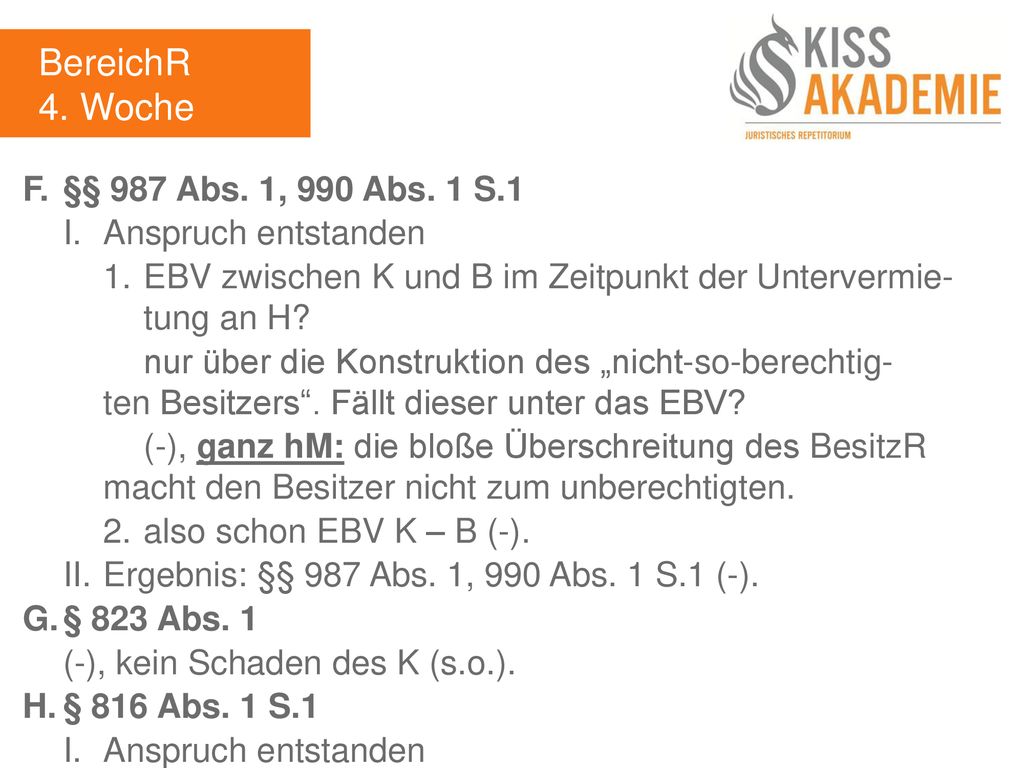 BereichR 4. Woche F. §§ 987 Abs. 1, 990 Abs. 1 S.1