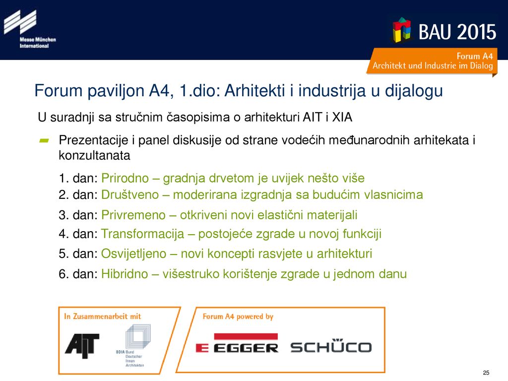 Forum paviljon A4, 1.dio: Arhitekti i industrija u dijalogu