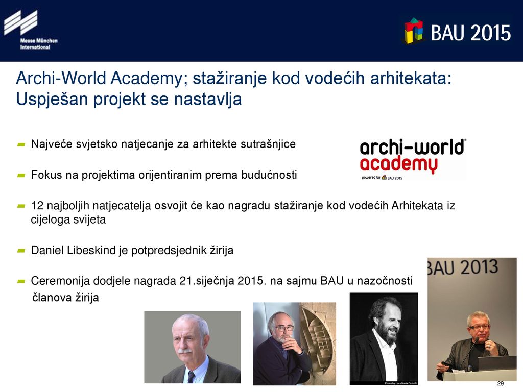 Archi-World Academy; stažiranje kod vodećih arhitekata: Uspješan projekt se nastavlja