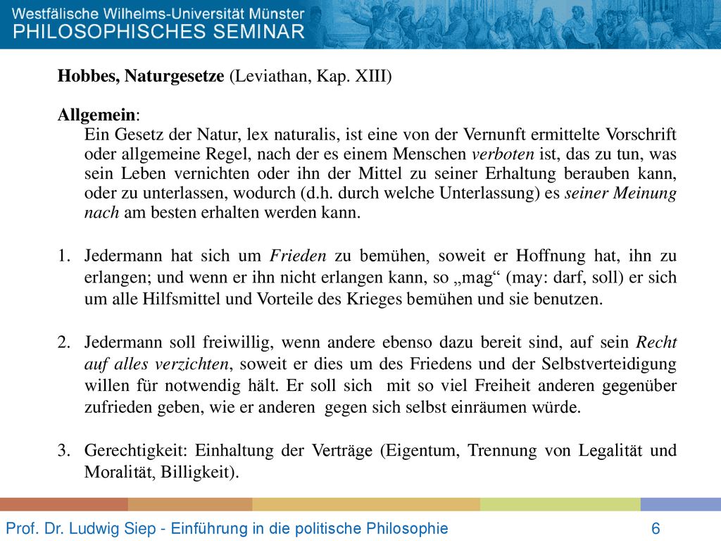 Prof. Dr. Ludwig Siep - Einführung in die politische Philosophie