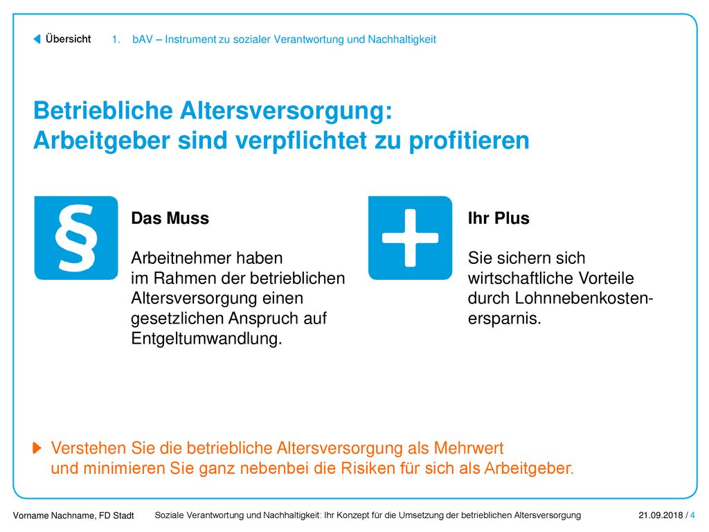 1. bAV – Instrument zu sozialer Verantwortung und Nachhaltigkeit