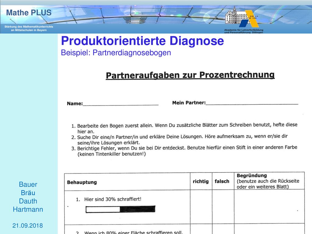 Produktorientierte Diagnose Beispiel: Partnerdiagnosebogen