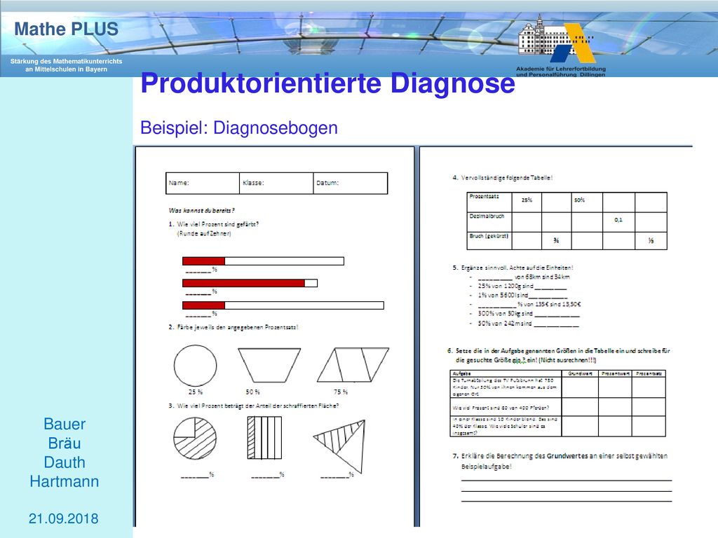Produktorientierte Diagnose Beispiel: Diagnosebogen