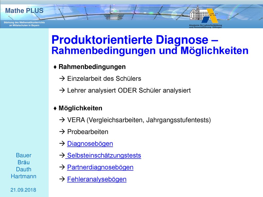 Produktorientierte Diagnose – Rahmenbedingungen und Möglichkeiten