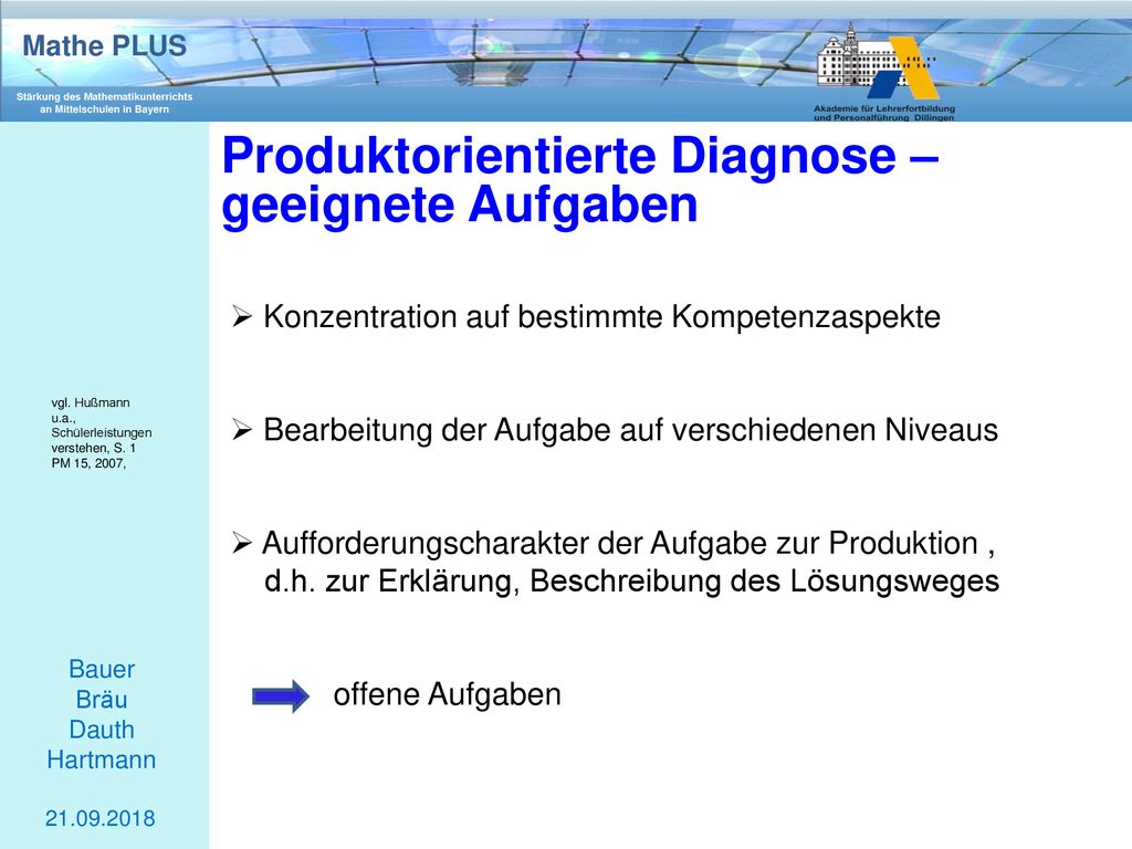 Produktorientierte Diagnose – geeignete Aufgaben