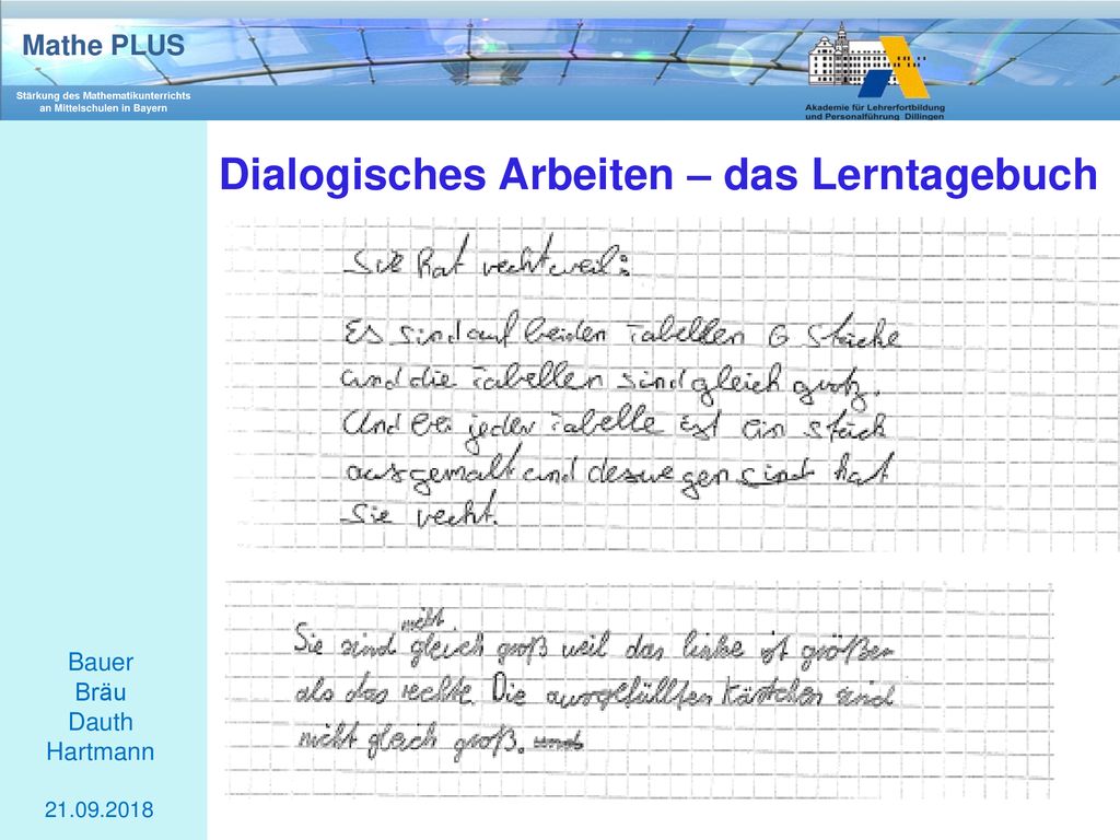 Dialogisches Arbeiten – das Lerntagebuch