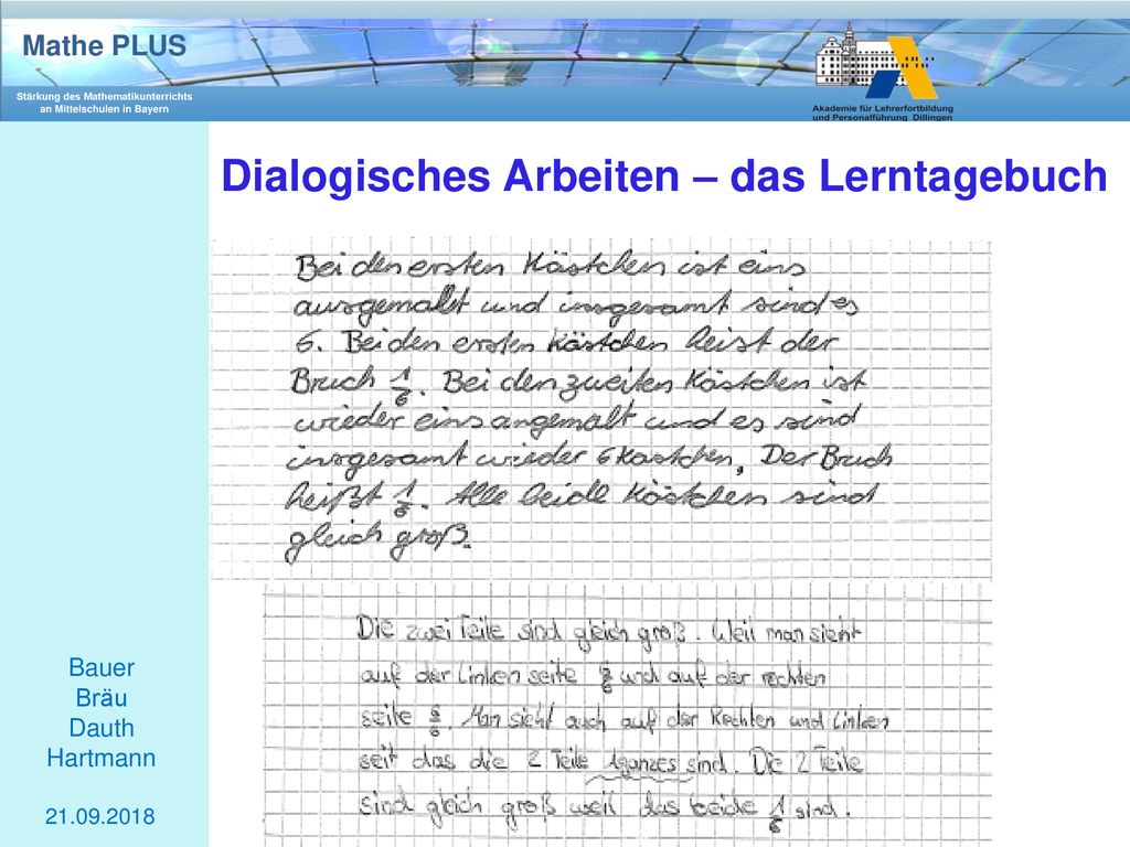 Dialogisches Arbeiten – das Lerntagebuch