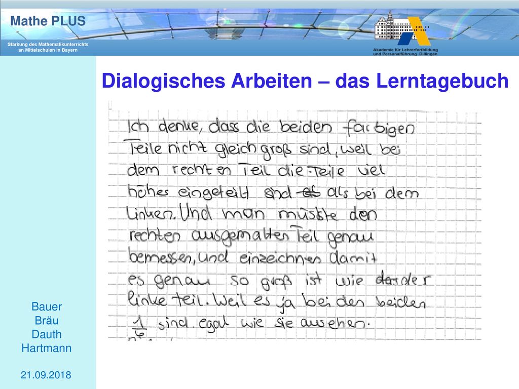 Dialogisches Arbeiten – das Lerntagebuch