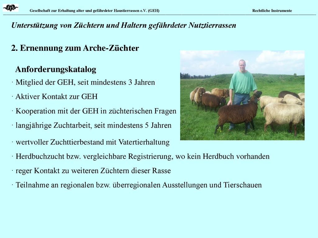 Öäö 2. Ernennung zum Arche-Züchter Anforderungskatalog