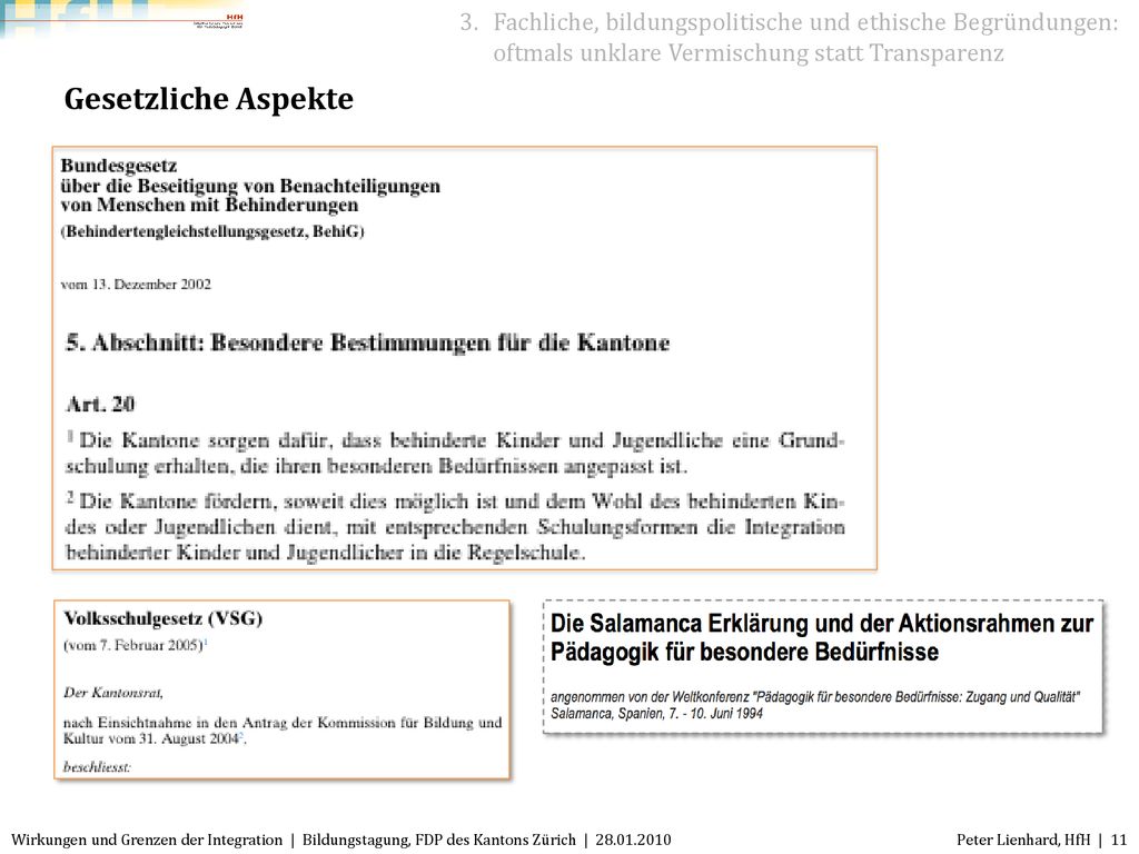3. Fachliche, bildungspolitische und ethische Begründungen: oftmals unklare Vermischung statt Transparenz