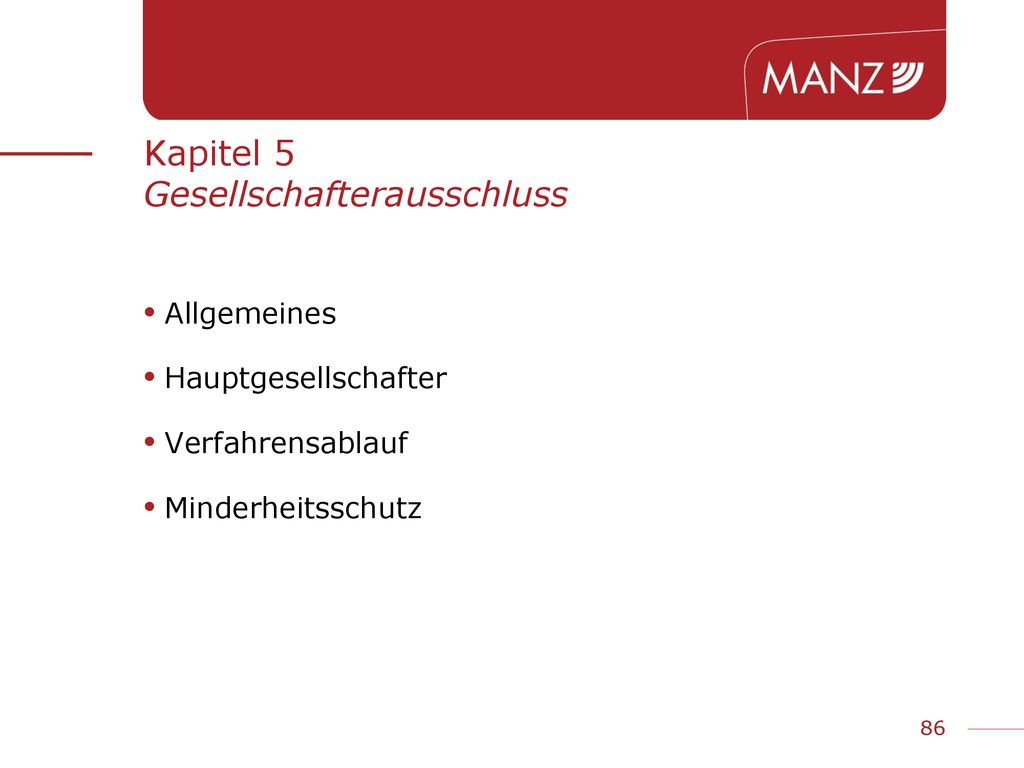 Kapitel 5 Gesellschafterausschluss