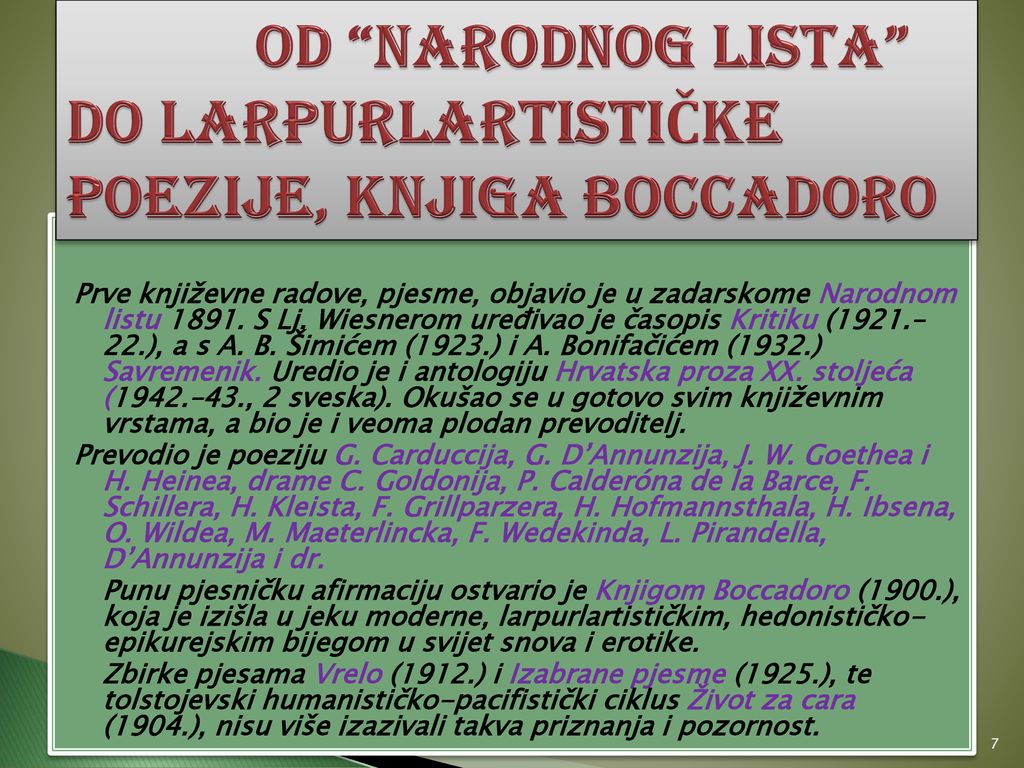 OD NARODNOG LISTA DO LARPURLARTISTIČKE POEZIJE, Knjiga boccadoro