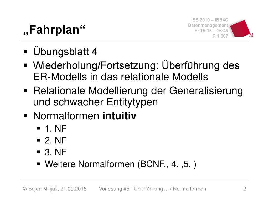 Vorlesung #5 - Überführung ... / Normalformen
