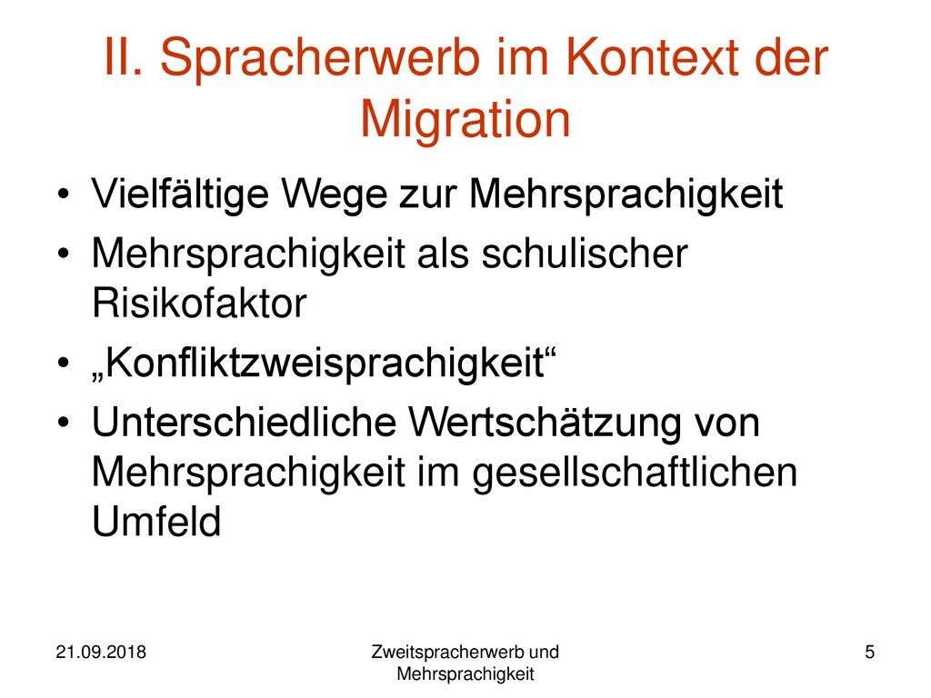 I. Zweitspracherwerbsforschung - Ppt Herunterladen