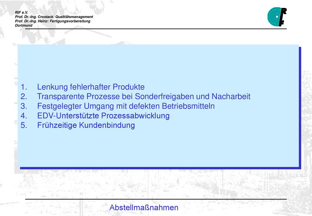 Lenkung fehlerhafter Produkte