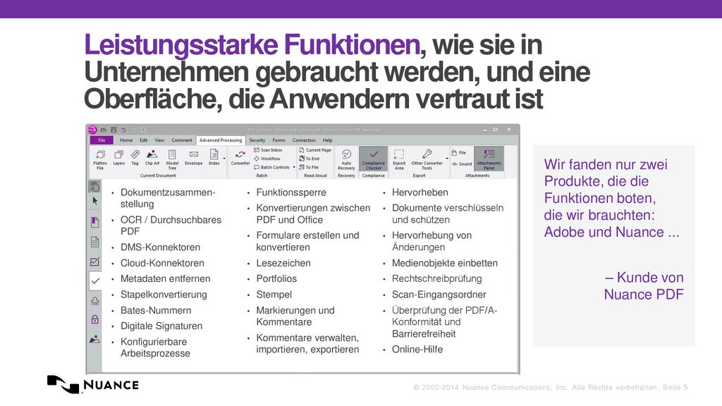 Leistungsstarke Funktionen, wie sie in Unternehmen gebraucht werden, und eine Oberfläche, die Anwendern vertraut ist