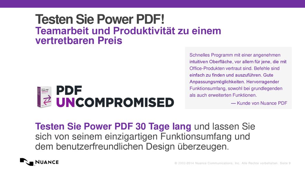 Testen Sie Power PDF! Teamarbeit und Produktivität zu einem vertretbaren Preis