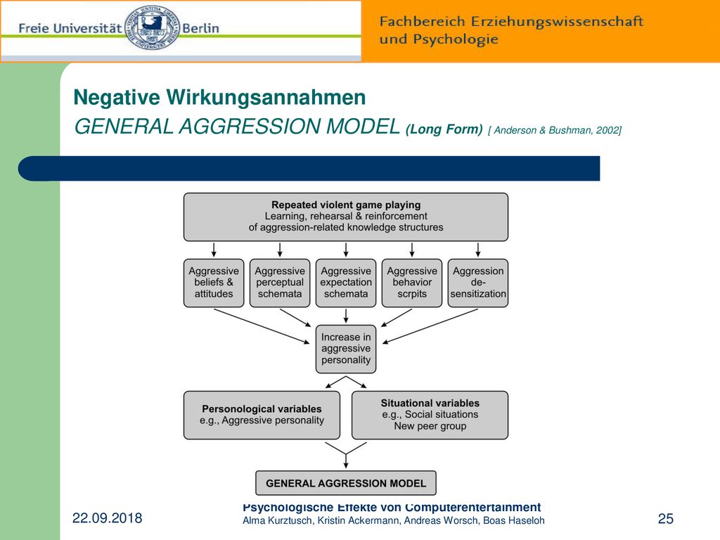 Negative Wirkungsannahmen GENERAL AGGRESSION MODEL (Long Form) [ Anderson & Bushman, 2002]