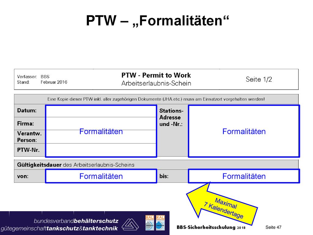 PTW – „Formalitäten Formalitäten Formalitäten Formalitäten