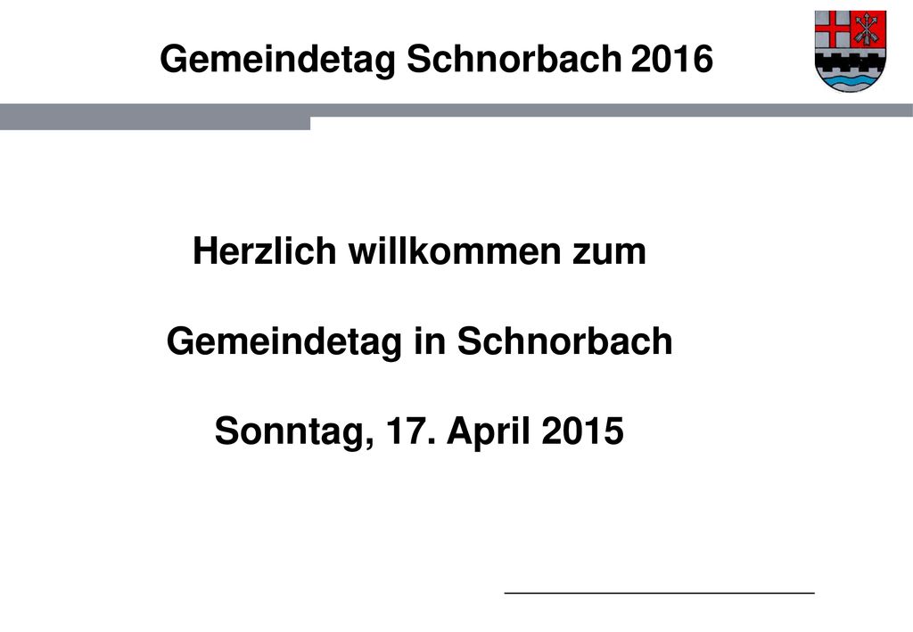 Herzlich willkommen zum Gemeindetag in Schnorbach